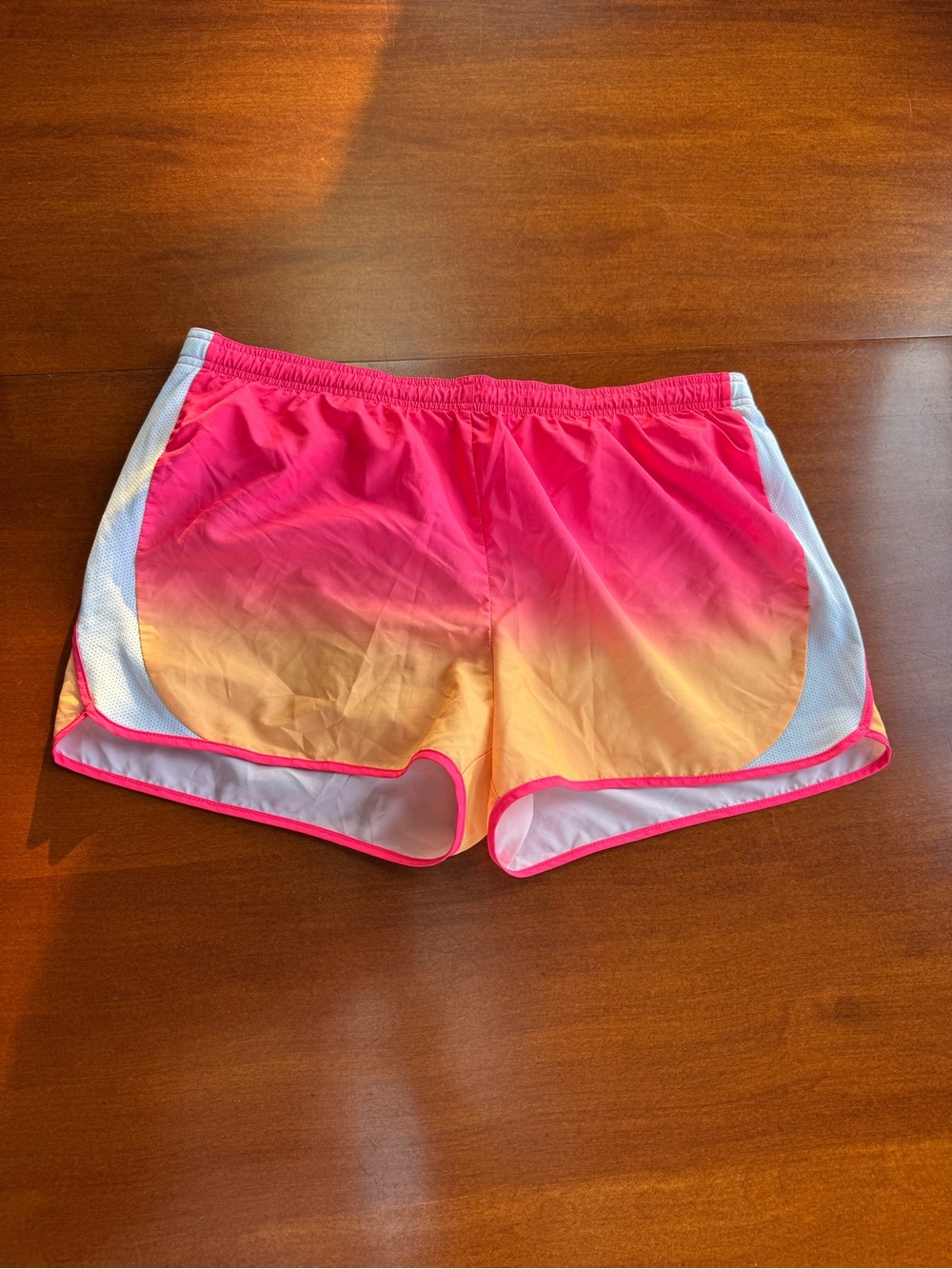 Xersion Girls XXL 20.5 Plus Quick Dri Running Shorts Pink Peach Ombre